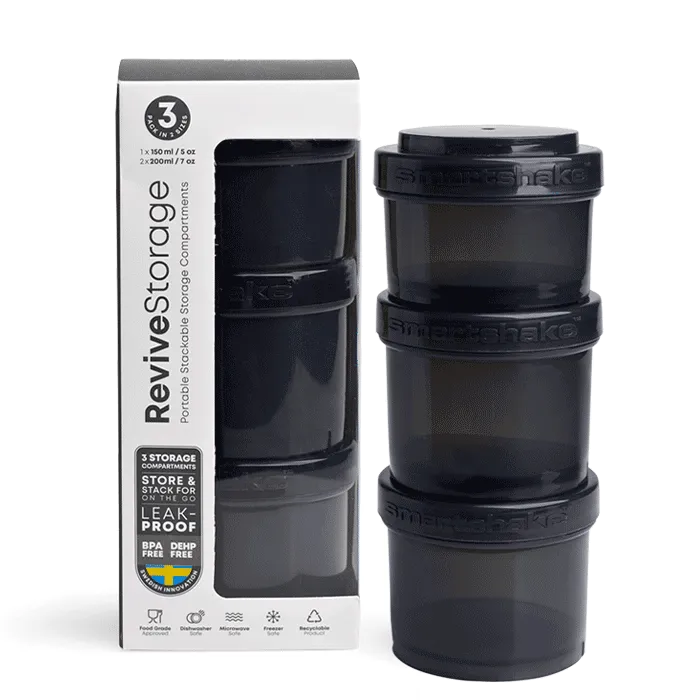 Smartshake ive Storage 3-pakk 1x150 ml 2x200 ml, Svart, 1 x 150ml 2 x 200ml Smartshake ive Storage 3-pakk 1x150 ml 2x200 ml, Svart, 1 x 150ml 2 x 200ml