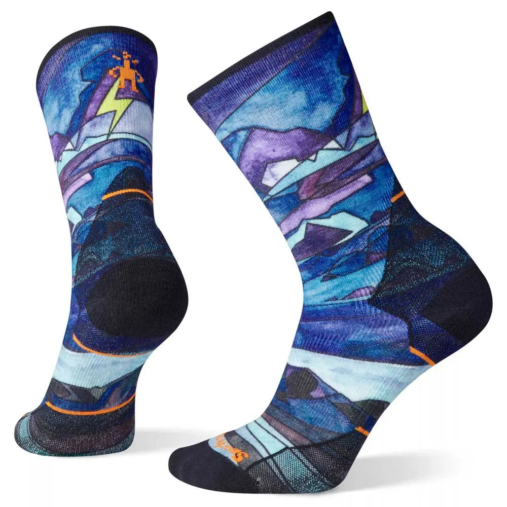 SmartWool Athlete Edition Run Print Crew Sokker female, Multicolour