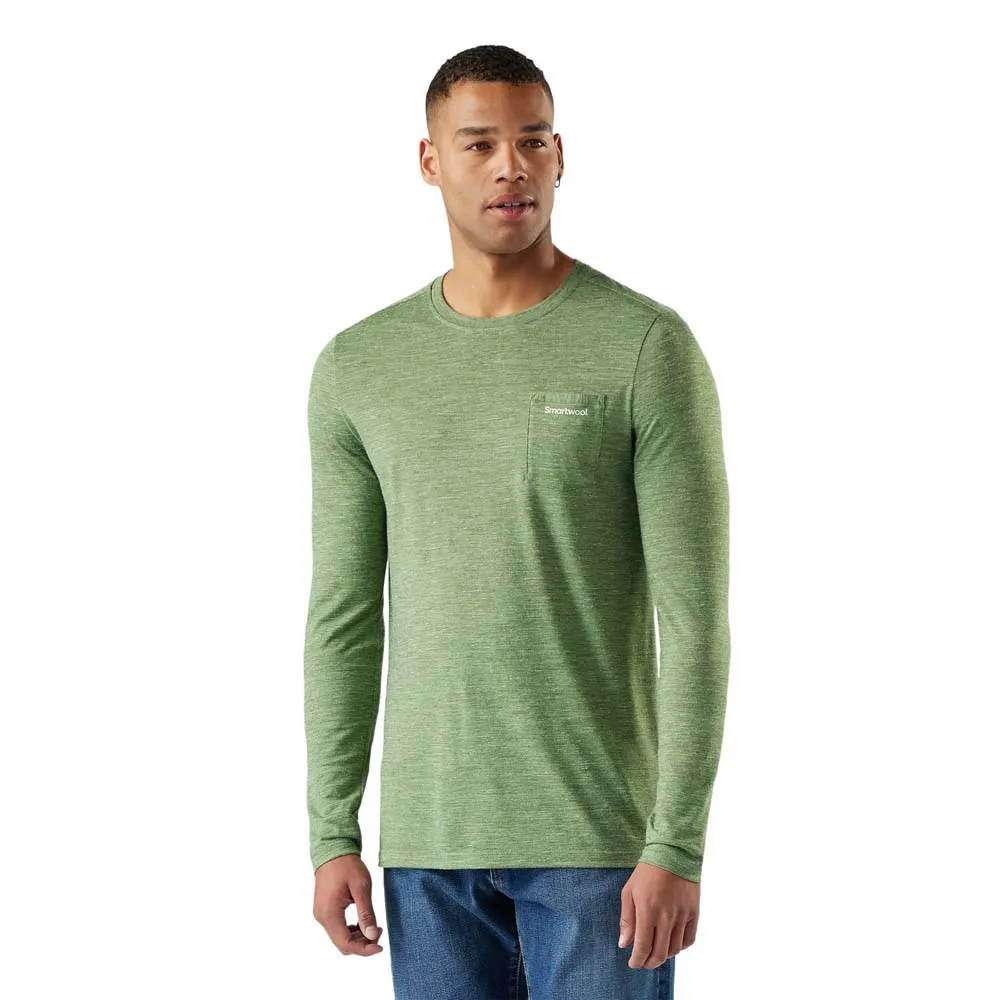 SmartWool Merino Hemp Blend Gear Up Langarmet T-skjorte, Fern green heather SmartWool Merino Hemp Blend Gear Up Langarmet T-skjorte, Fern green heather