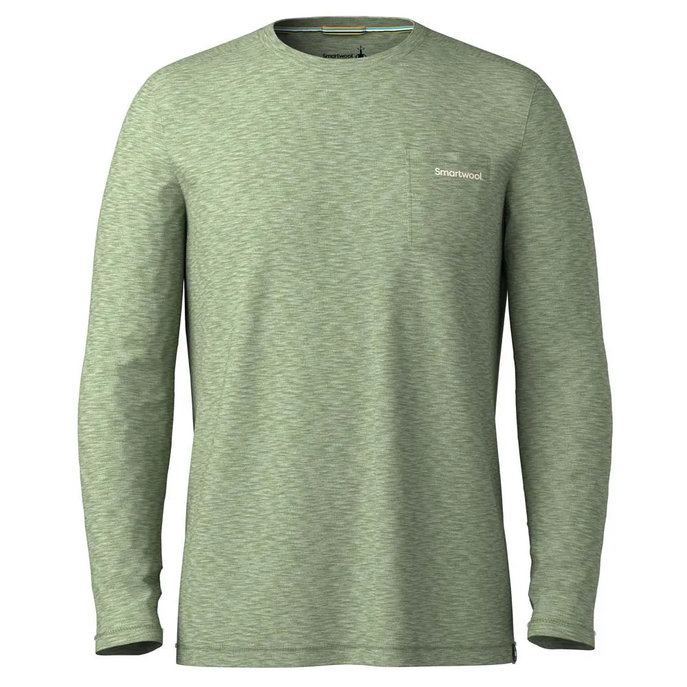 SmartWool Merino Hemp Blend Gear Up Langarmet T-skjorte, Fern green heather SmartWool Merino Hemp Blend Gear Up Langarmet T-skjorte, Fern green heather