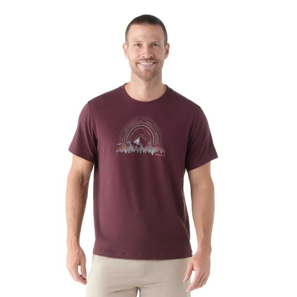 SmartWool Never Summer Mountain Graphic Slim Fit Kortarmet T-skjorte, Eggplant