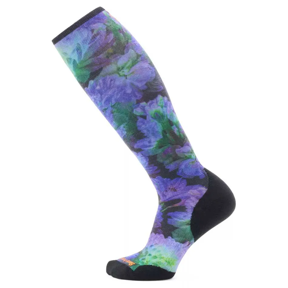 SmartWool Ski Targeted Cushion Lotus Print Otc Sokker, Black