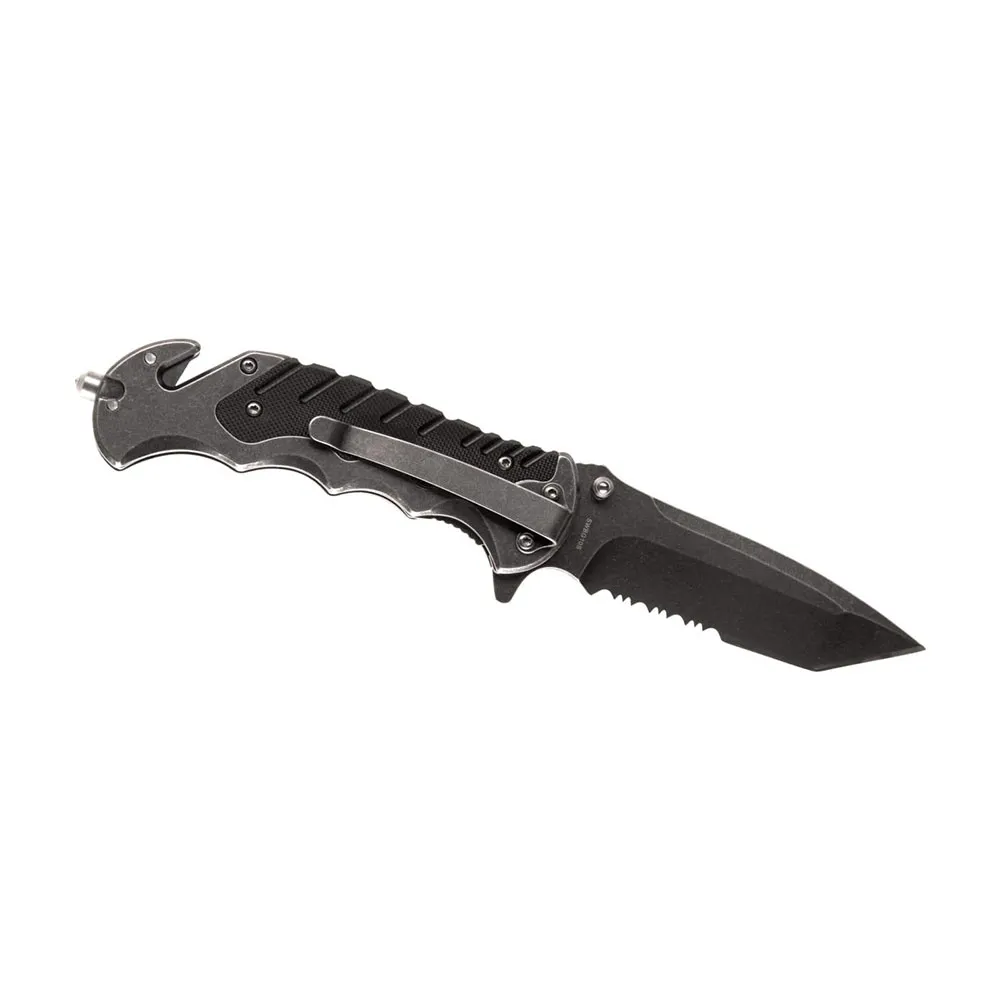 Smith Border Guard Swbg10s Serrated Tanto Lommekniv, Black, One Size