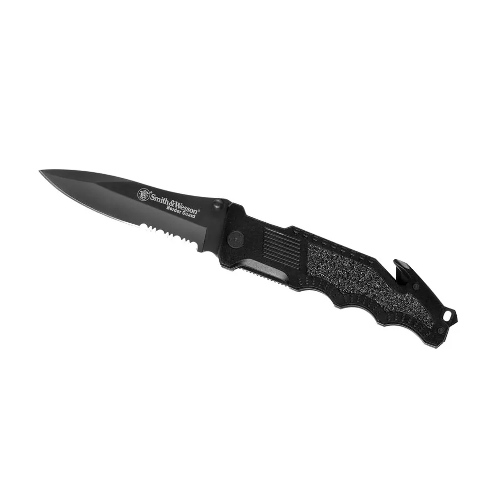 Smith Border Guard Swbg1s Serrated Folder Lommekniv, Black, One Size Smith Border Guard Swbg1s Serrated Folder Lommekniv, Black, One Size