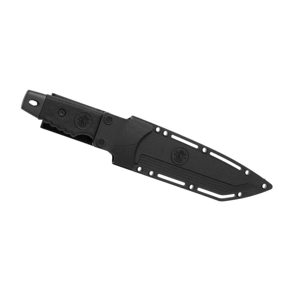 Smith Sw7s Fixed Blade Serrated Tanto Kniv, Black, One Size Smith Sw7s Fixed Blade Serrated Tanto Kniv, Black, One Size