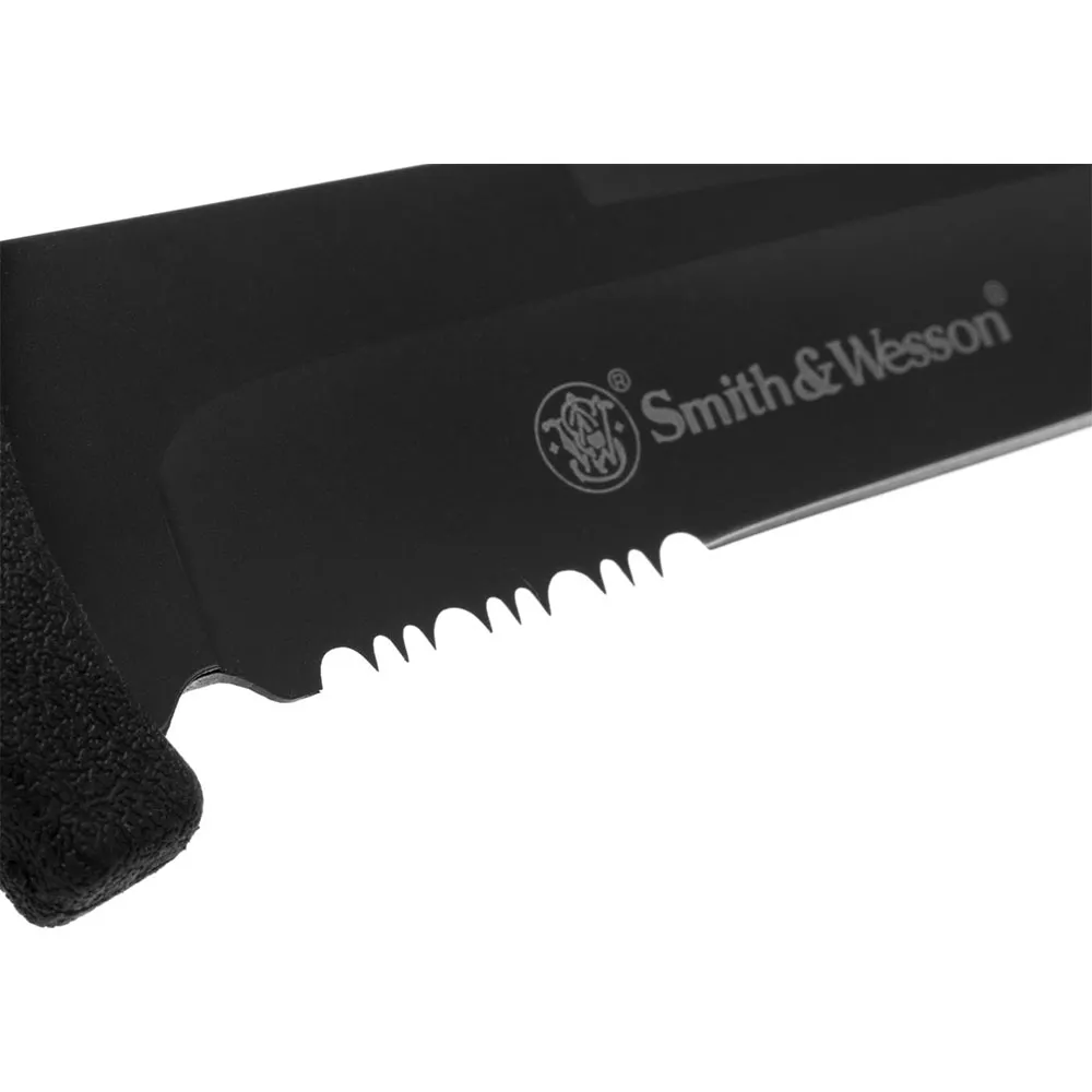 Smith Sw7s Fixed Blade Serrated Tanto Kniv, Black, One Size Smith Sw7s Fixed Blade Serrated Tanto Kniv, Black, One Size