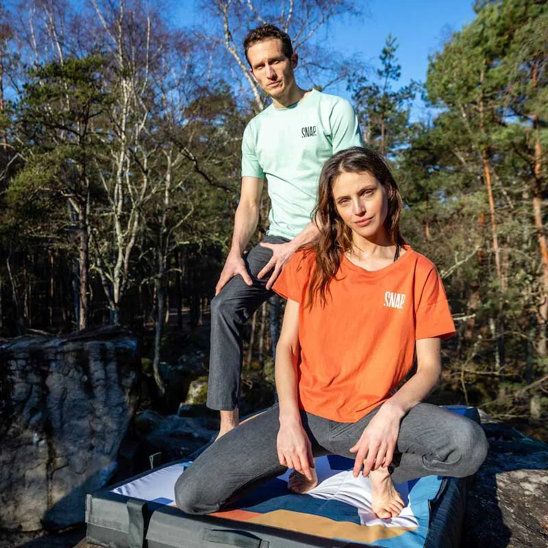 Snap Climbing Crop Hemp Kortarmet T-skjorte, Terracota Snap Climbing Crop Hemp Kortarmet T-skjorte, Terracota