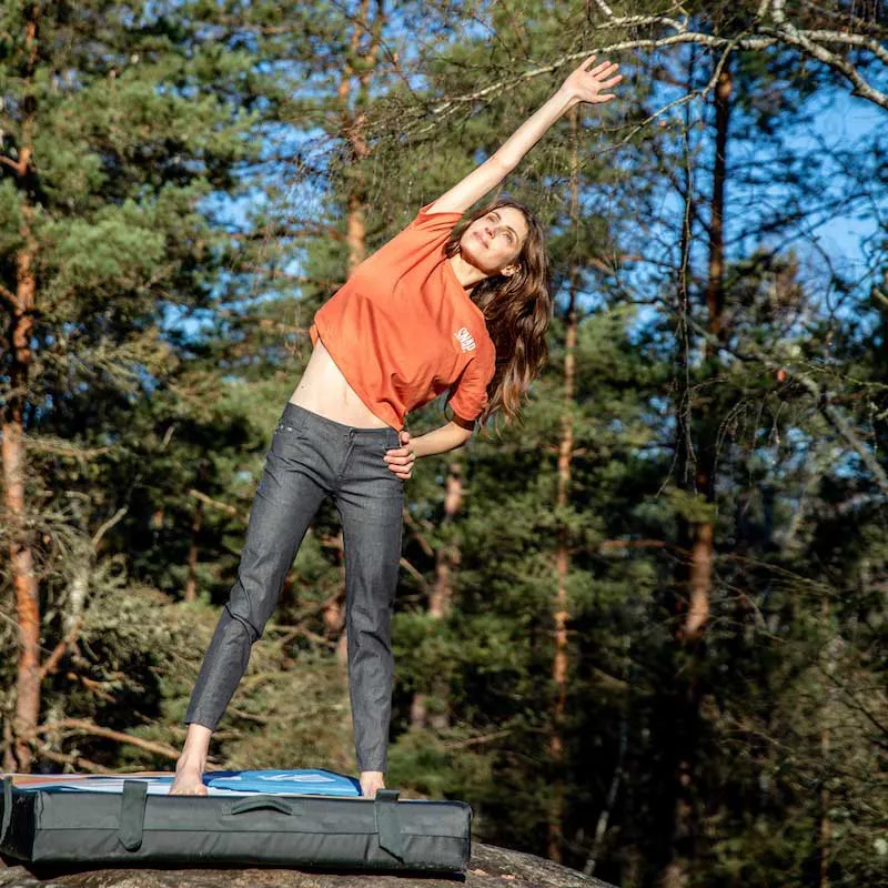 Snap Climbing Crop Hemp Kortarmet T-skjorte, Terracota Snap Climbing Crop Hemp Kortarmet T-skjorte, Terracota