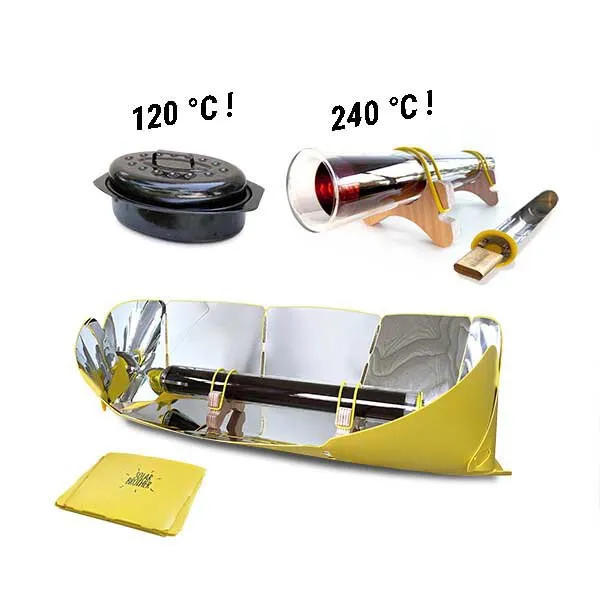 Solar Brother Sungood 360 Bærbar Solcelledrevet Ovn, Silver / yellow, One Size Solar Brother Sungood 360 Bærbar Solcelledrevet Ovn, Silver / yellow, One Size