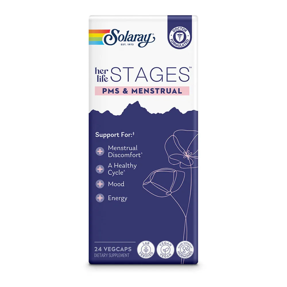 Solaray Menstrual Stages Kapsler 24 Enheter, White / silver, One Size