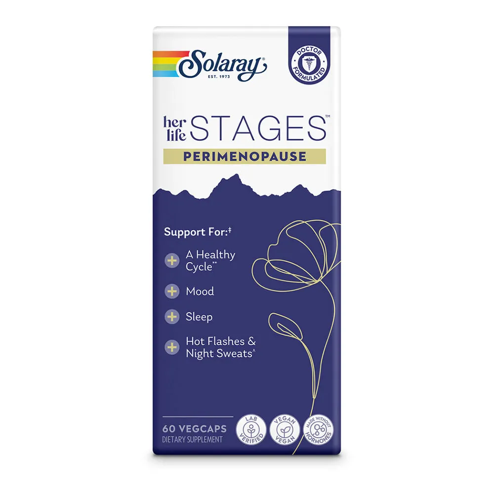 Solaray Perimeno Stages Kapsler 60 Enheter, White / silver, One Size