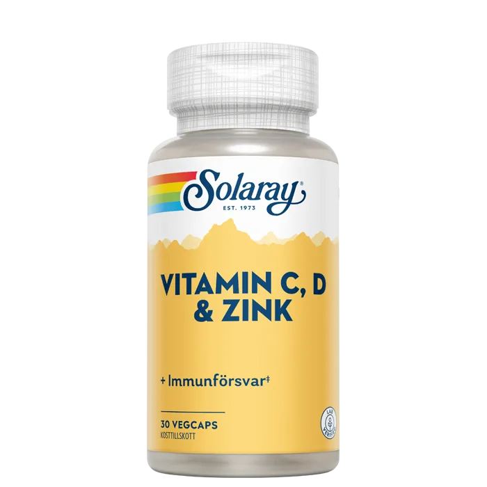 Solaray Vitamin C D Zink 30 kapsler