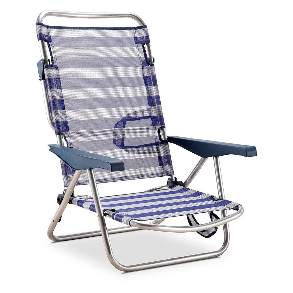 Solenny Lav Sammenleggbar Stol 4 Posisjoner 86x81x62 Cm unisex, Navy / white, One Size