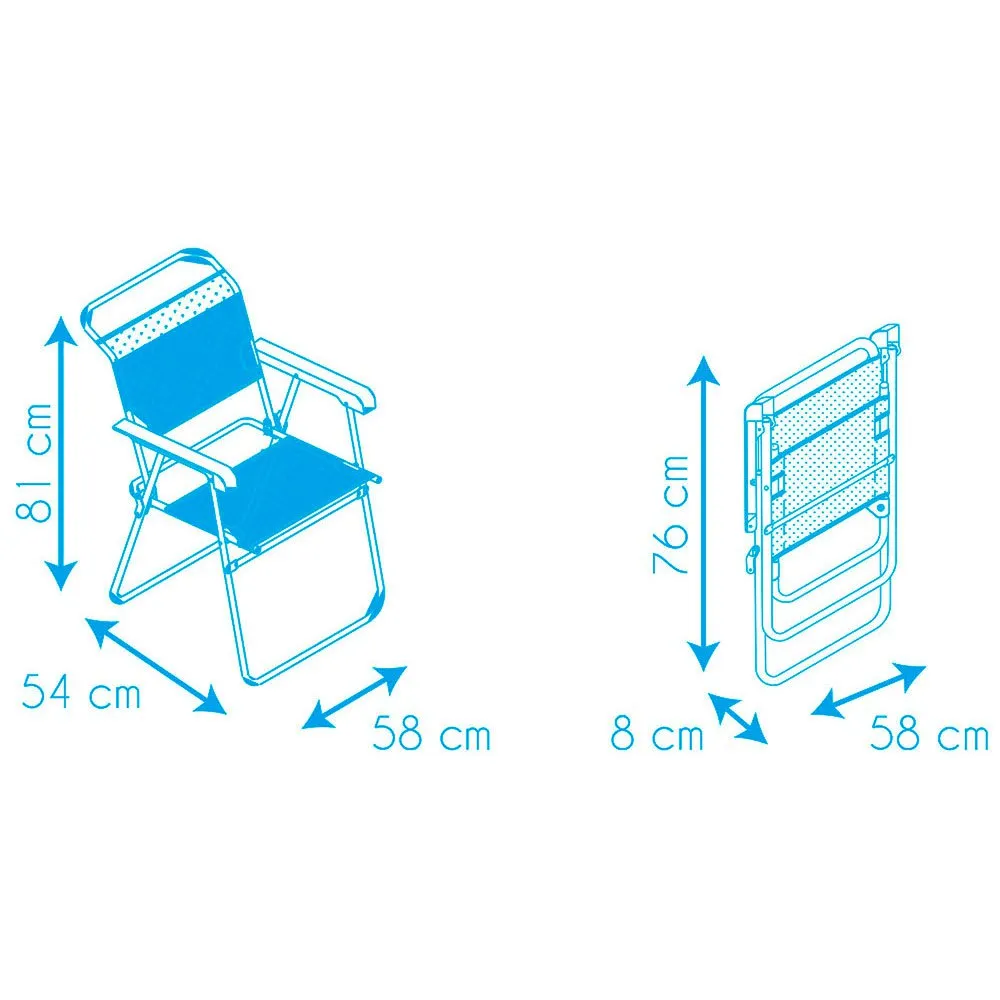 Solenny Sammenleggbar Stol I Aluminium 81x54x58 Cm unisex, Blue, One Size