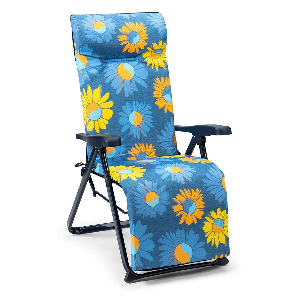 Solenny Super-relax Sammenleggbar Solseng Med 6 Posisjoner 114x86x62 Cm unisex, Blue / orange / yellow, One Size Solenny Super-relax Sammenleggbar Solseng Med 6 Posisjoner 114x86x62 Cm unisex, Blue / orange / yellow, One Size