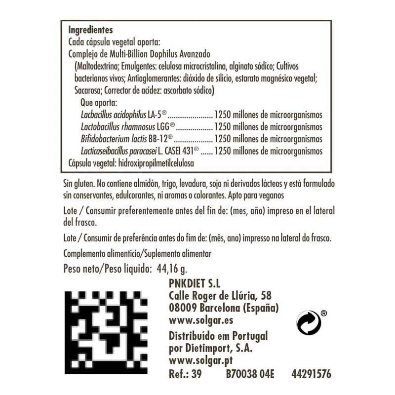 Solgar Advanced Multi-billion Dophilus Kapsler 60 Enheter, One size Solgar Advanced Multi-billion Dophilus Kapsler 60 Enheter, One size