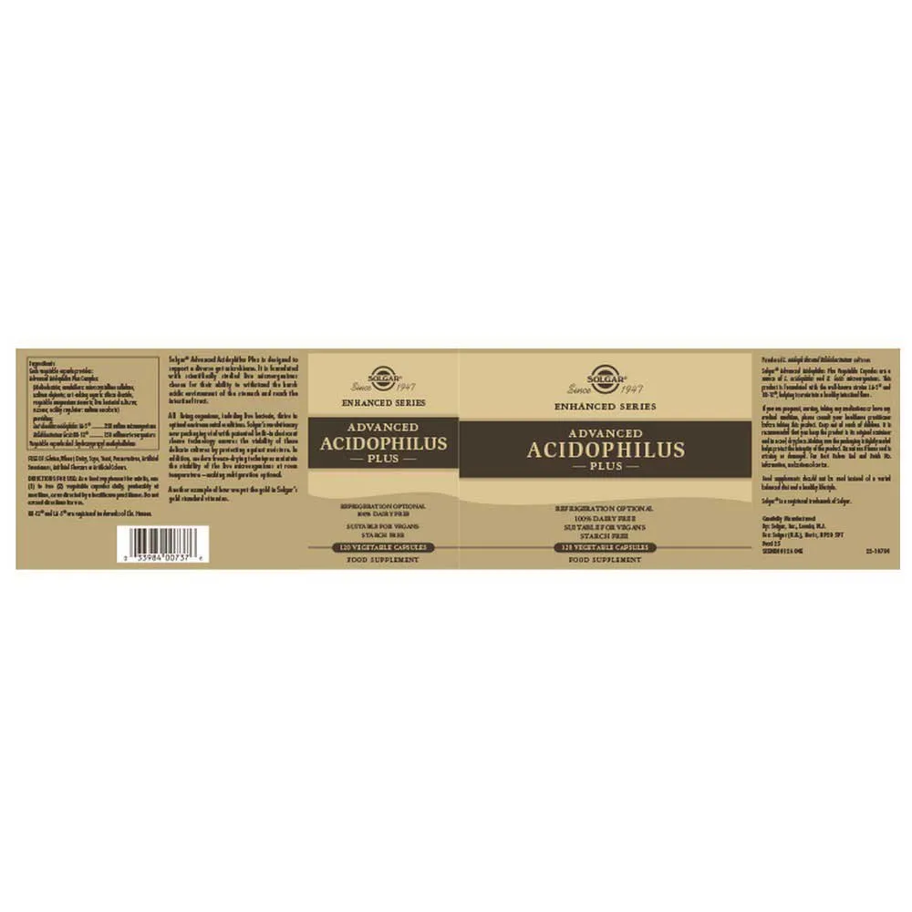 Solgar Avansert Acidophilus Plus 120 Enheter, Brown, One Size Solgar Avansert Acidophilus Plus 120 Enheter, Brown, One Size