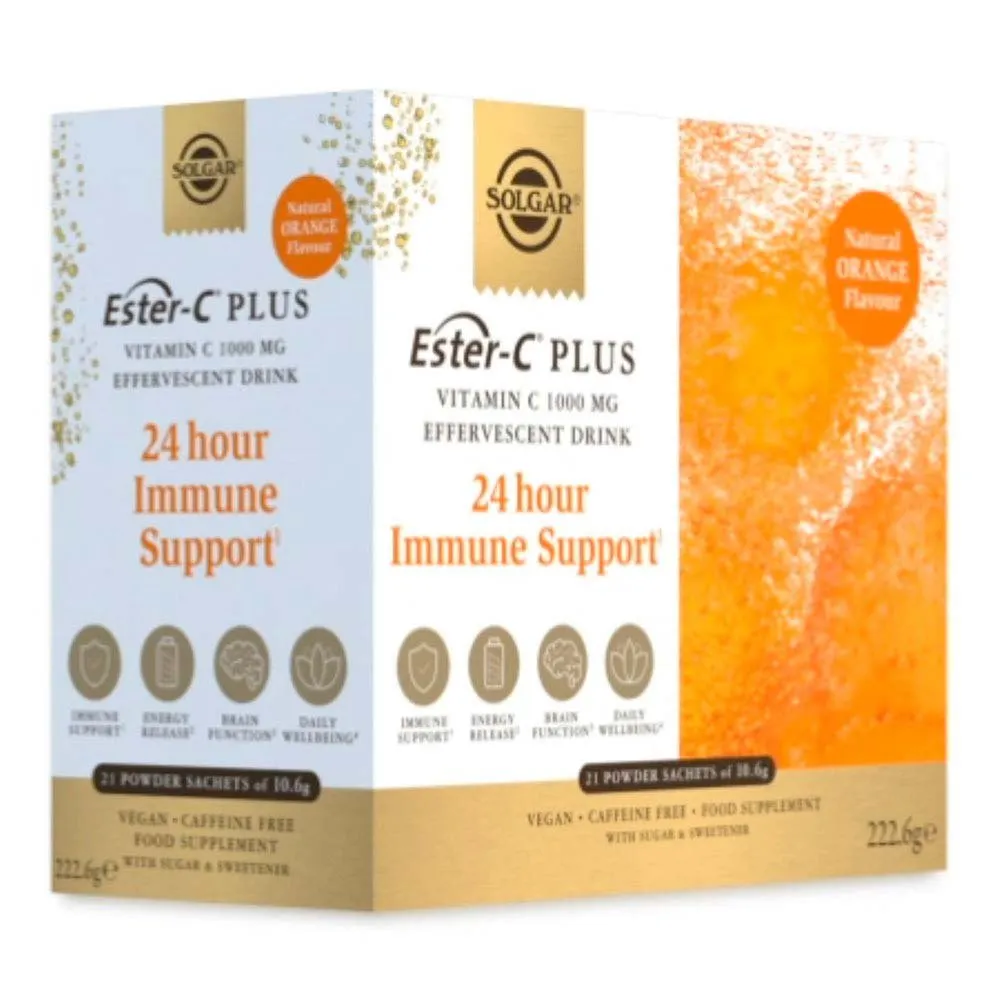 Solgar Ester-c Plus Effervescent Eskedoseboks Appelsin 10.6g 21 Enheter, One size