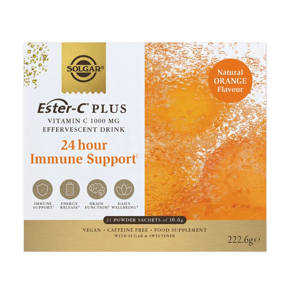 Solgar Ester-c Plus Effervescent Eskedoseboks Appelsin 10.6g 21 Enheter, One size