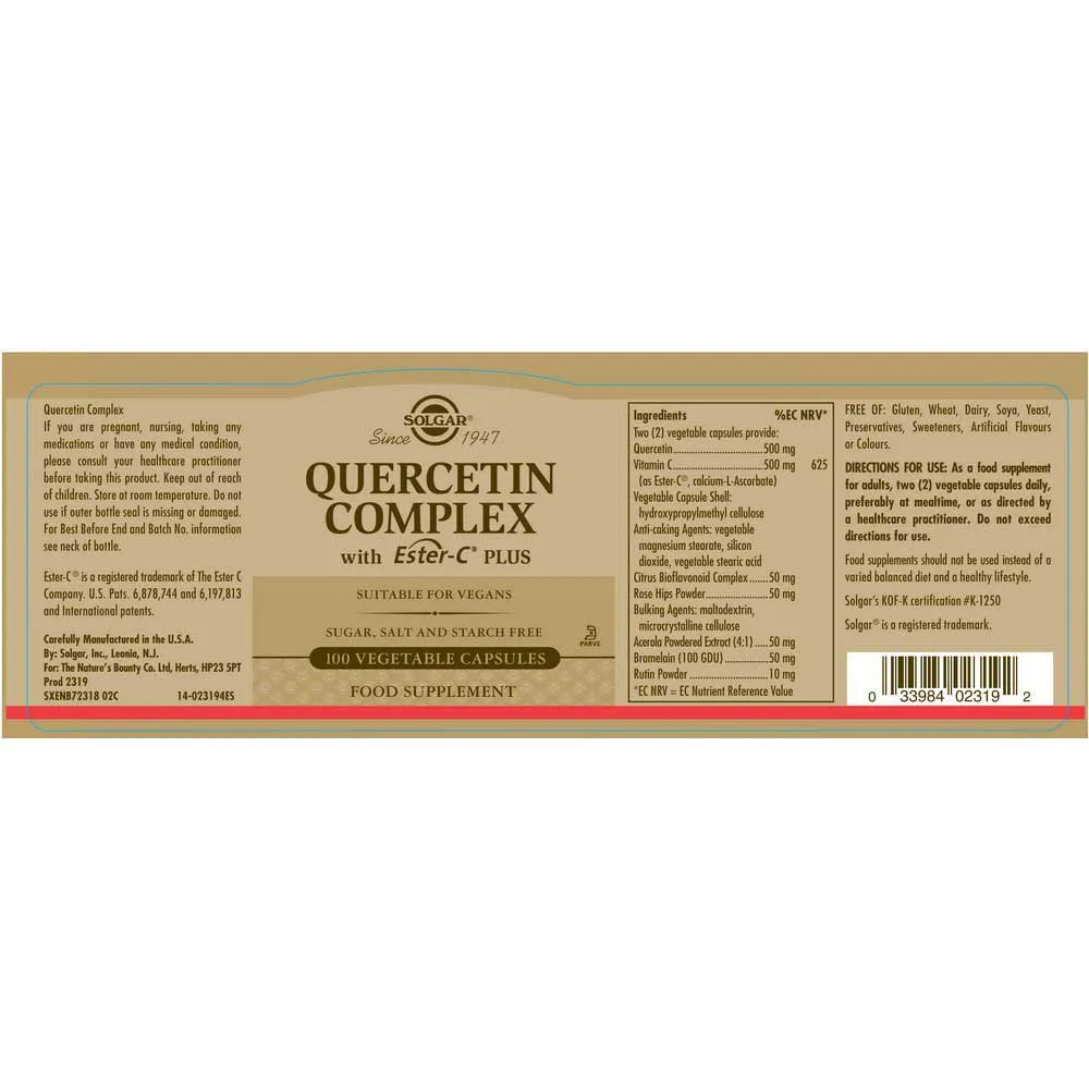 Solgar Quercetin-kompleks 100 Enheter, Brown, One Size Solgar Quercetin-kompleks 100 Enheter, Brown, One Size