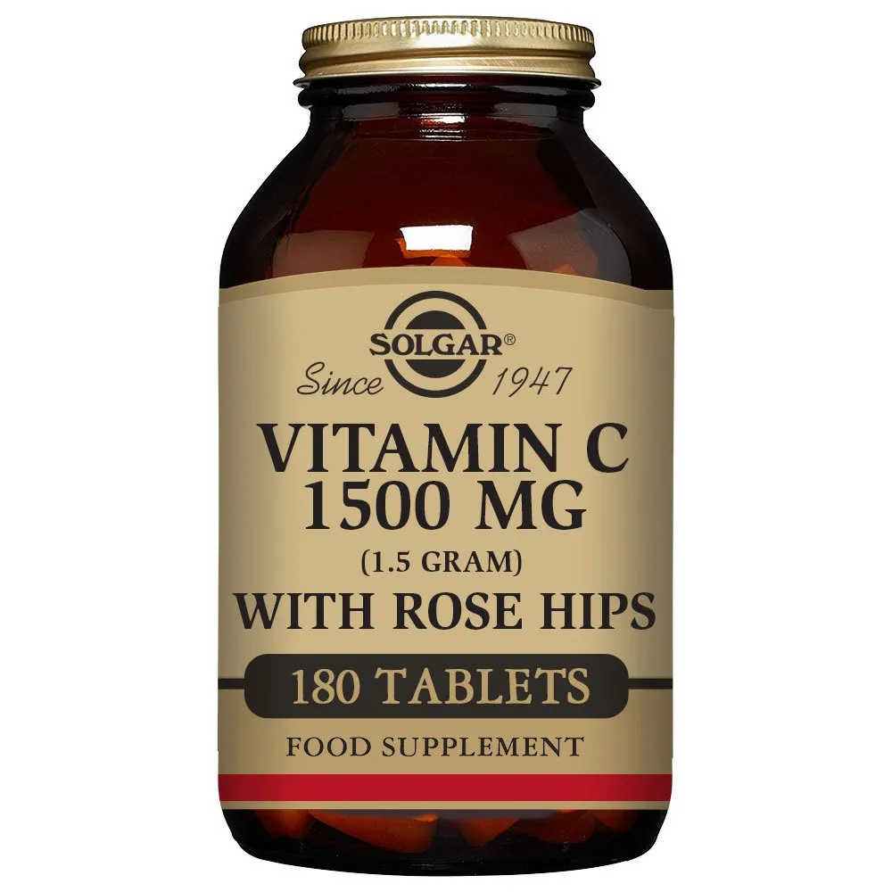Solgar Rose Hips C 1500mg Tabletter 180 Enheter, Black, One Size