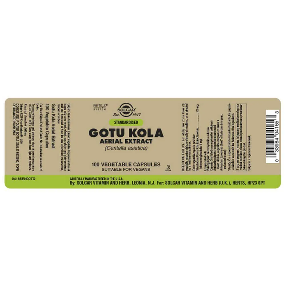 Solgar Sfp Gotu Kola Kapsler 100 Enheter, One size Solgar Sfp Gotu Kola Kapsler 100 Enheter, One size