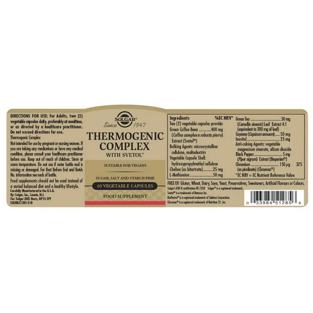 Solgar Thermogenic Complex Kapsler 60 Enheter, Green, One Size Solgar Thermogenic Complex Kapsler 60 Enheter, Green, One Size