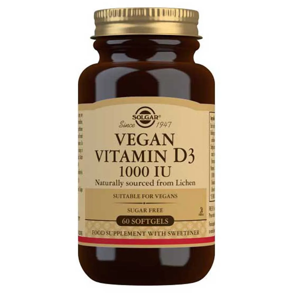Solgar Vegan Vitamin D3 1000ui Kapsler Nøytral Smak 60 Enheter, One size Solgar Vegan Vitamin D3 1000ui Kapsler Nøytral Smak 60 Enheter, One size