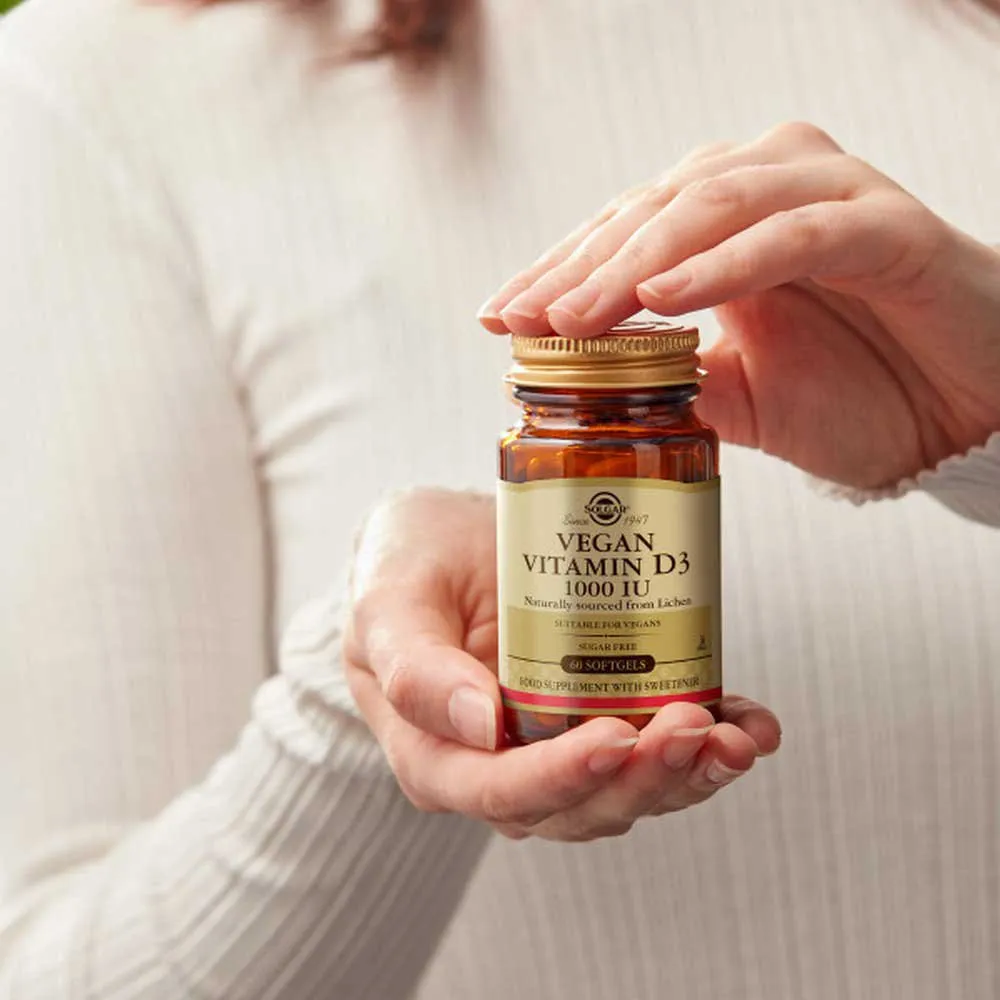 Solgar Vegan Vitamin D3 1000ui Kapsler Nøytral Smak 60 Enheter, One size Solgar Vegan Vitamin D3 1000ui Kapsler Nøytral Smak 60 Enheter, One size