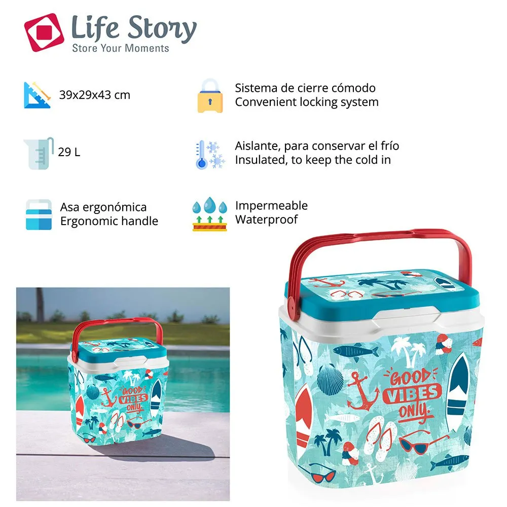 Sp Berner Life Story 29l Good Vibes Stiv Bærbar Kjøleboks, Multicolor, One Size