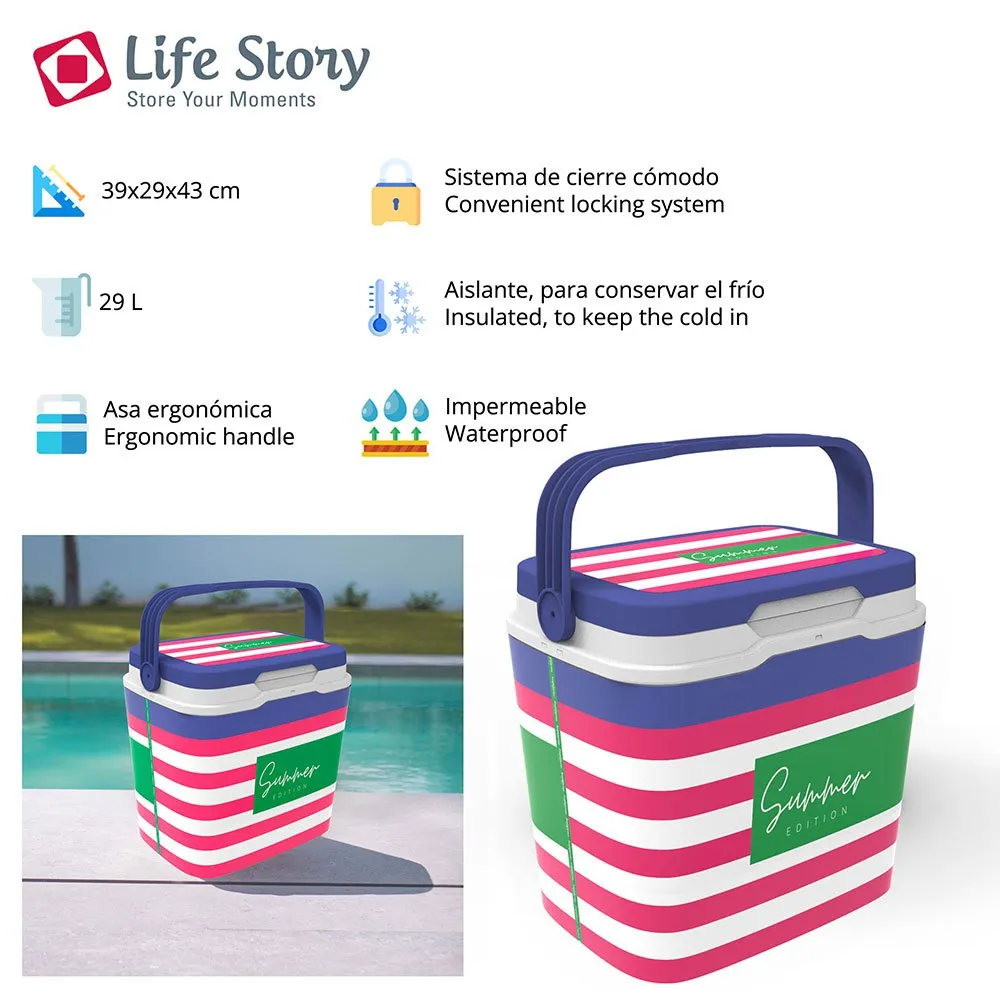 Sp Berner Sb267 Life Story 29l Stiv Bærbar Kjøleboks, Multicolor, One Size Sp Berner Sb267 Life Story 29l Stiv Bærbar Kjøleboks, Multicolor, One Size