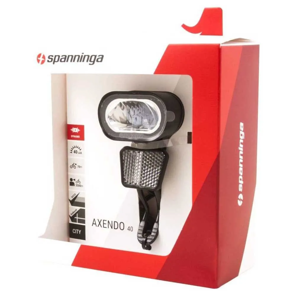 spanninga Axendo Xdoc Frontlys, Black, One Size spanninga Axendo Xdoc Frontlys, Black, One Size