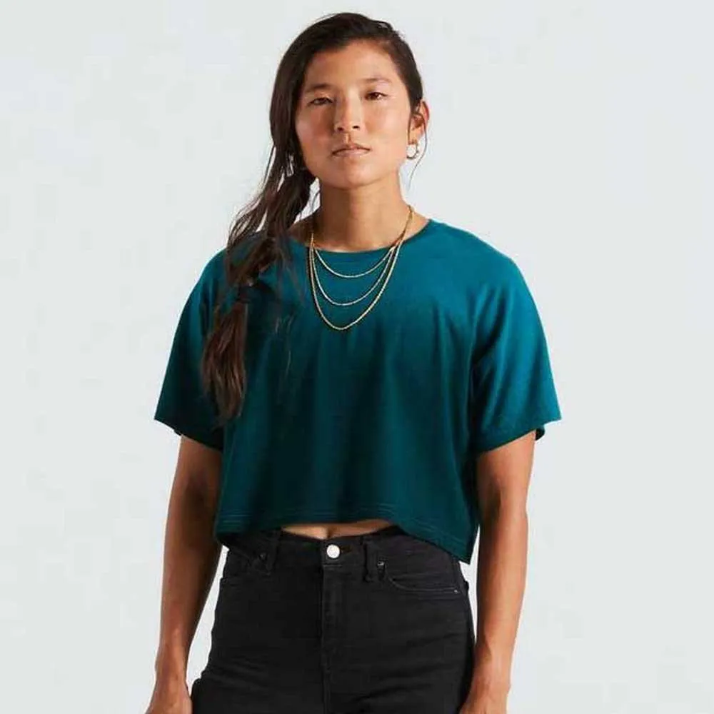 Specialized Crop Kortarmet T-skjorte, Tropical teal spray, XS