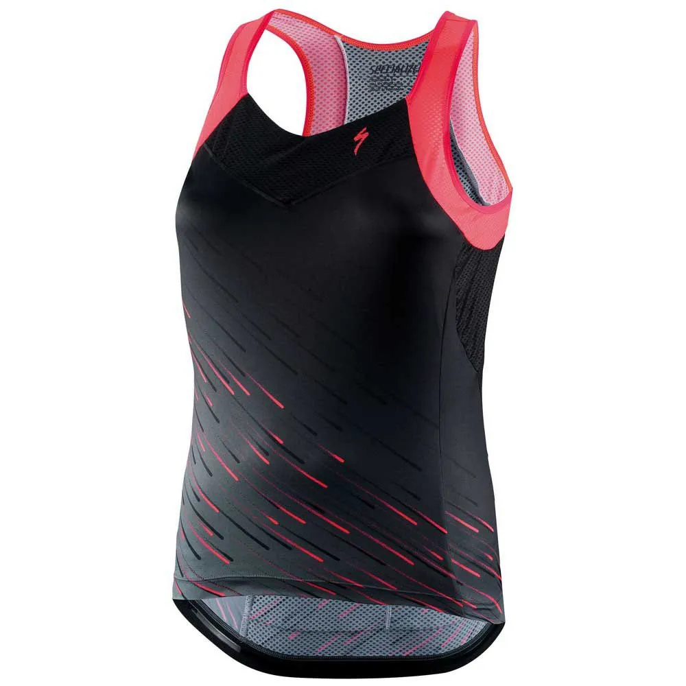 Specialized Sl Ermeløs T-skjorte, Black / acid pink, L Specialized Sl Ermeløs T-skjorte, Black / acid pink, L