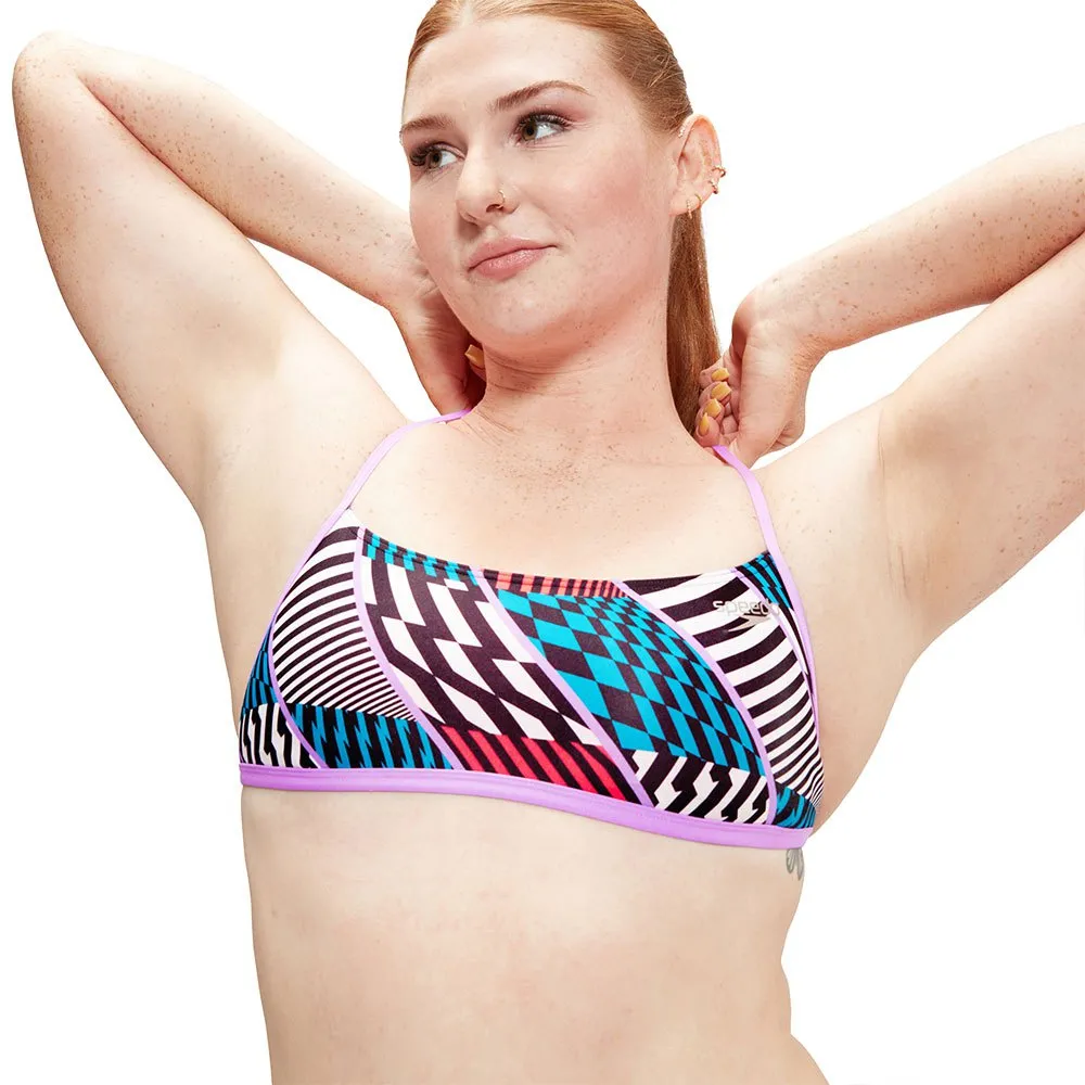 Speedo Allover Digital Cross Back Crop Top Bikinitopp female Speedo Allover Digital Cross Back Crop Top Bikinitopp female