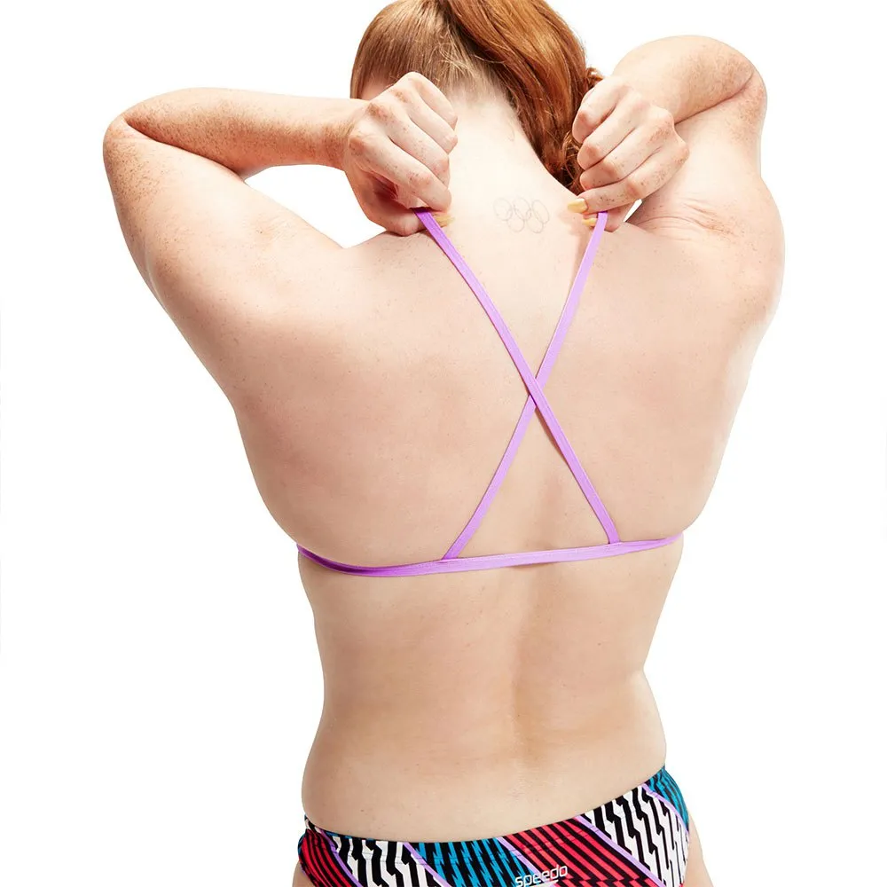 Speedo Allover Digital Cross Back Crop Top Bikinitopp female Speedo Allover Digital Cross Back Crop Top Bikinitopp female