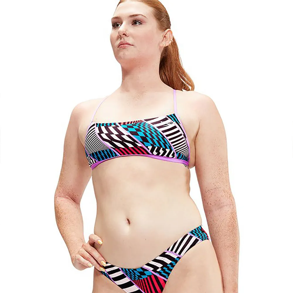 Speedo Allover Digital Cross Back Crop Top Bikinitopp female Speedo Allover Digital Cross Back Crop Top Bikinitopp female