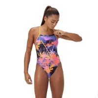 Speedo Allover Digital Lattice Tie-back Badetøy female