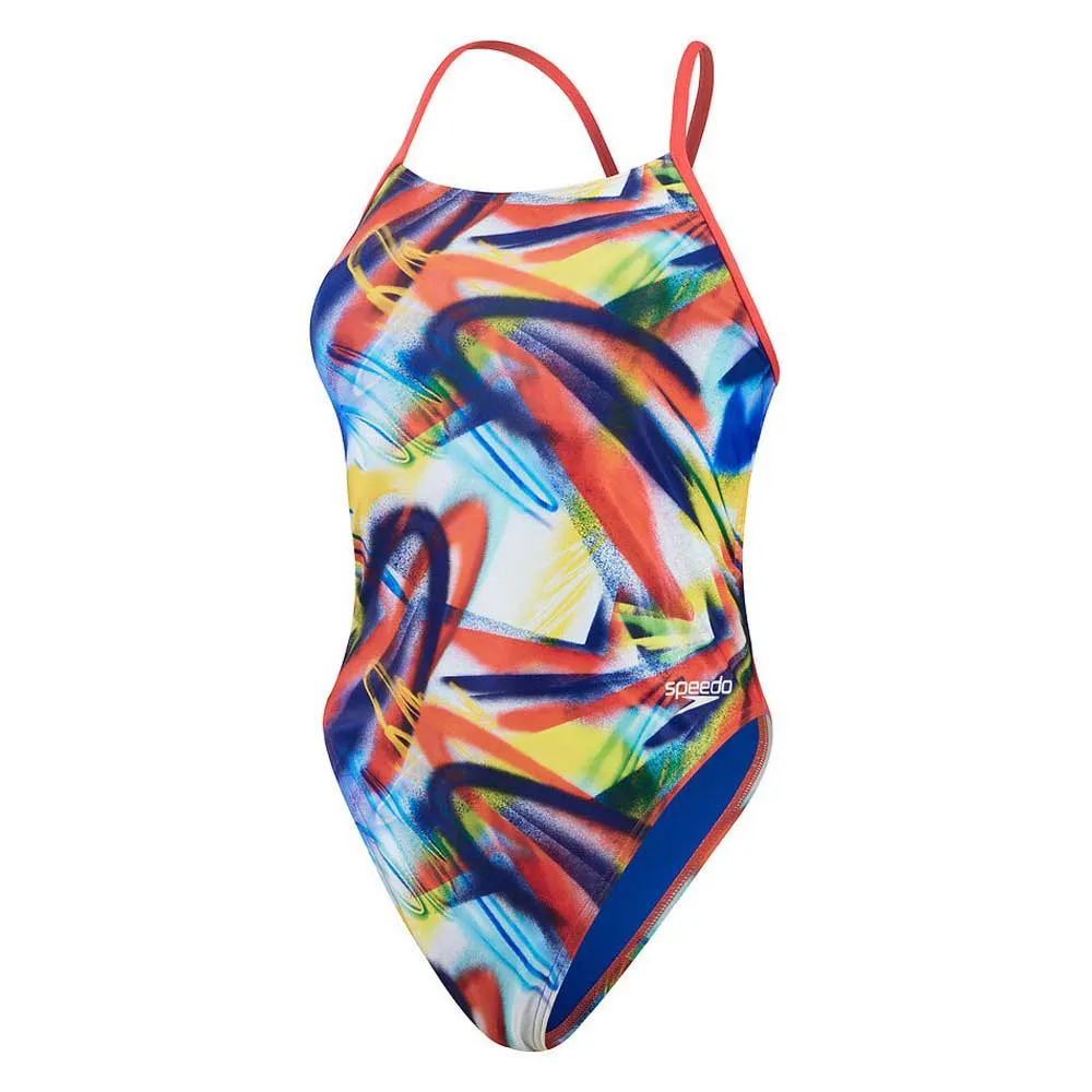 Speedo Allover Digital Lattice Tie-back Badetøy female