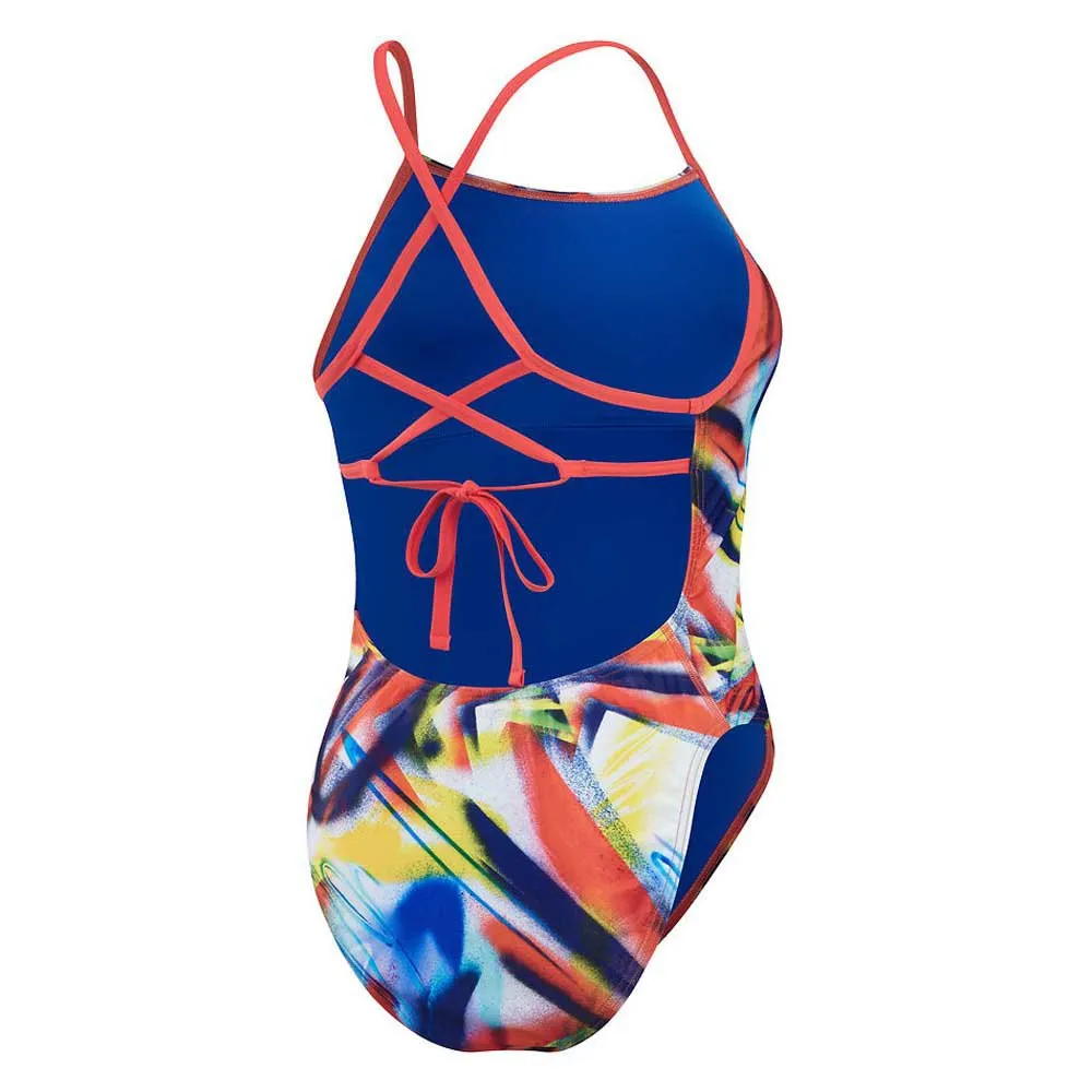 Speedo Allover Digital Lattice Tie-back Badetøy female