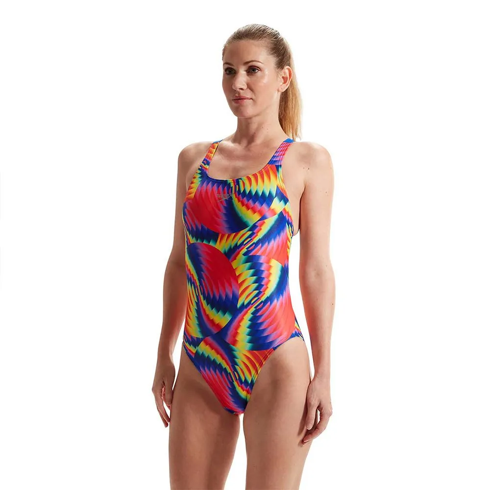 Speedo Allover Digital Leaderback Badetøy female Speedo Allover Digital Leaderback Badetøy female