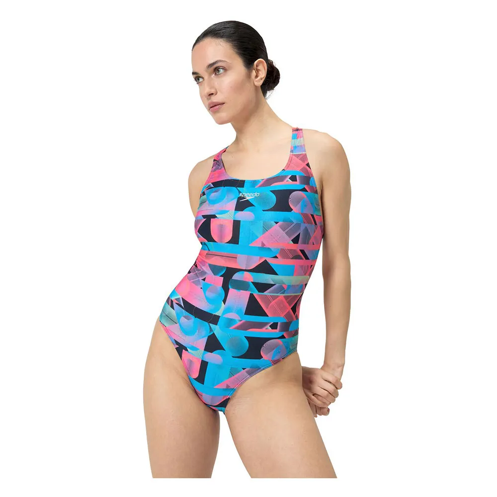 Speedo Allover Digital Powerback Badetøy female