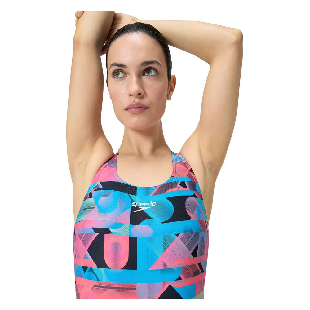 Speedo Allover Digital Powerback Badetøy female