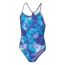 Speedo Allover Lane Line Back Badetøy female, Ammonite / miami lilac / aquarium / white, 13-14Y
