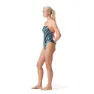 Speedo Allover Lattice Tie-back Badetøy female, Black / picton blue / siren red