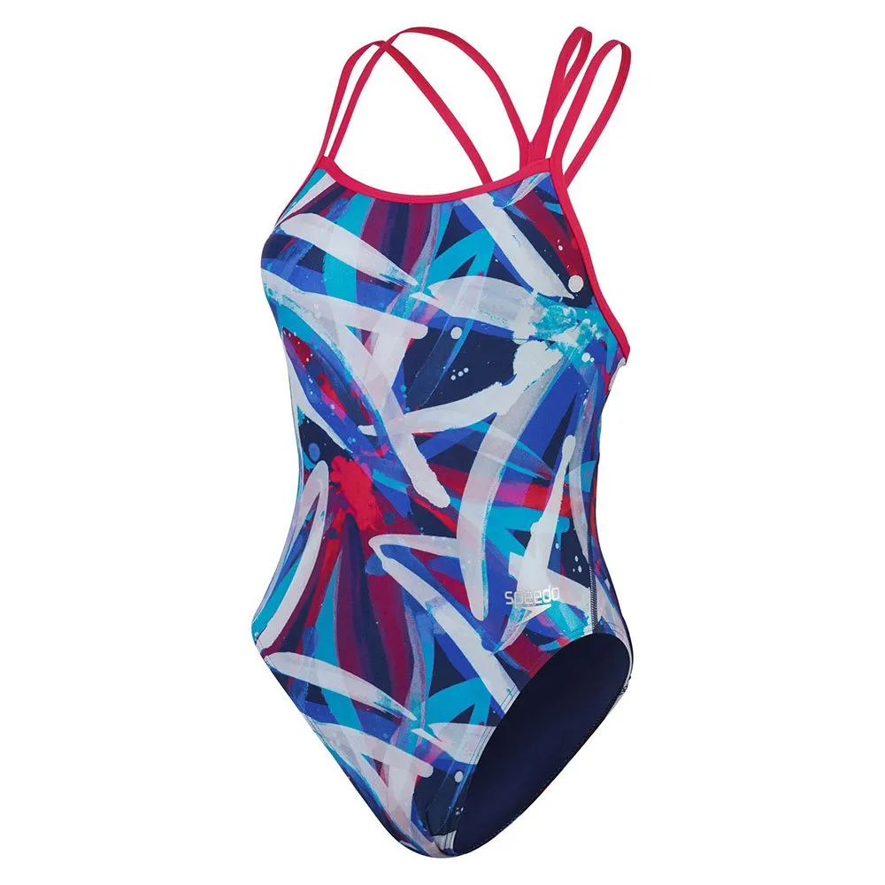 Speedo Allover Star-back Badetøy female, Magenta haze