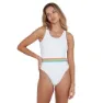 Speedo Belted Deep U-back Badetøy female, White / orange fizz / mango / sky blue / blue bay