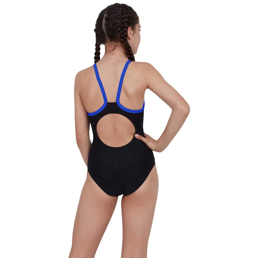 Speedo Boom Placement Muscleback Badetøy female, Black / beautiful blue, 7-8Y