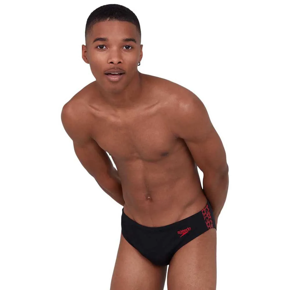 Speedo Boom Star Splice 7 Cm Badetrusser male, Black / fed red