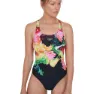 Speedo Colourblend Placement Digital Powerback Badetøy female, Black / mango / lava red / white / jade